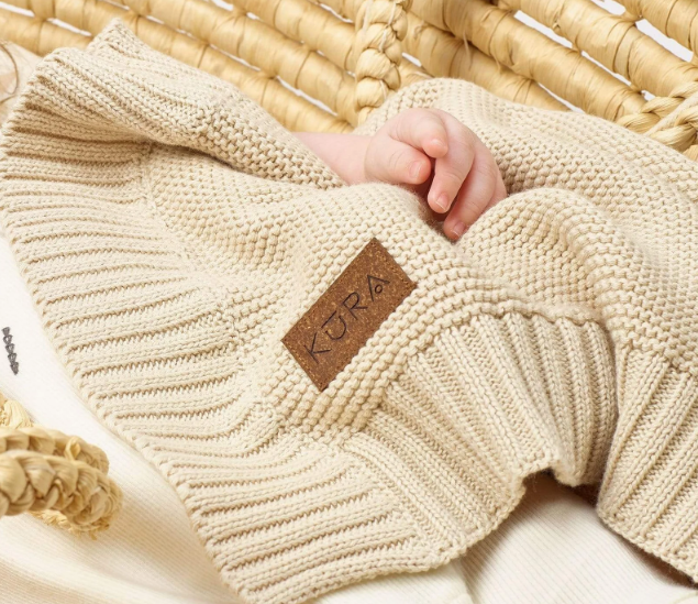 organic baby blanket knit